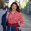 košeľa Karina červená zvierací vzor