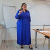 košeľové šaty Karina S modré