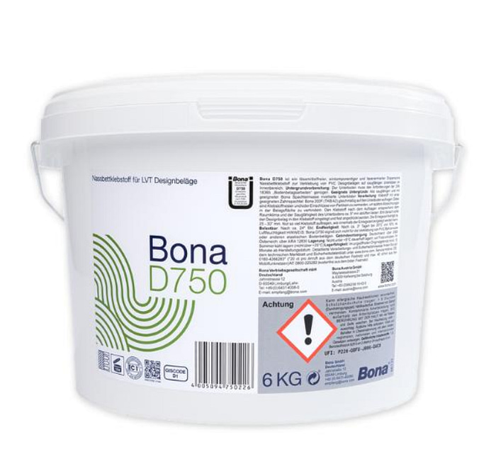 Lepidlo Bona D750 6 kg 1 zlozkove disperzne na PVC a Vinyl