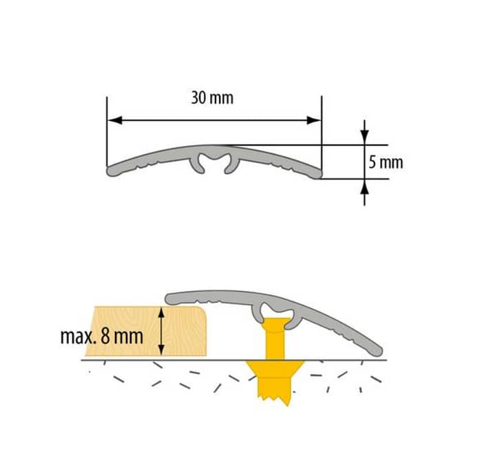 Profil AL prechodovy 30 mm elox Bronz cierny 05 093 m 1