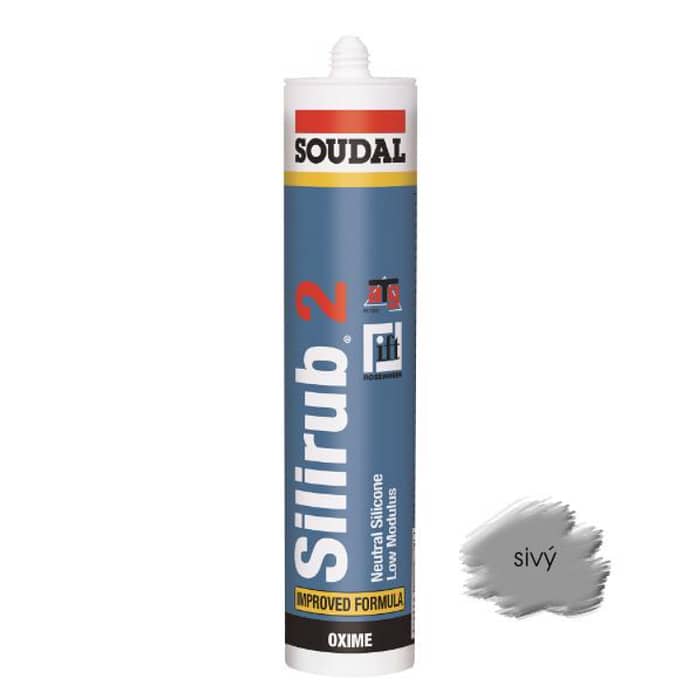 Silikon Soudal Silirub 2 sivy 300 ml neutralny OXIM EAN 5411183001633