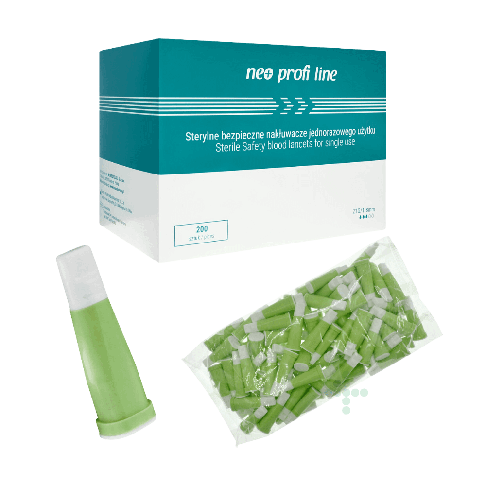 Sterilné lancety NEOMED 21G 1,8 mm - 200 ks