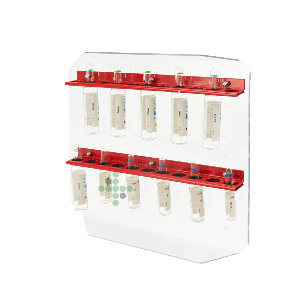 HNK01-AT2AL220_1 Uchwyt na ampułki - płytka na ampułki z 2 szynami - Obraz 1