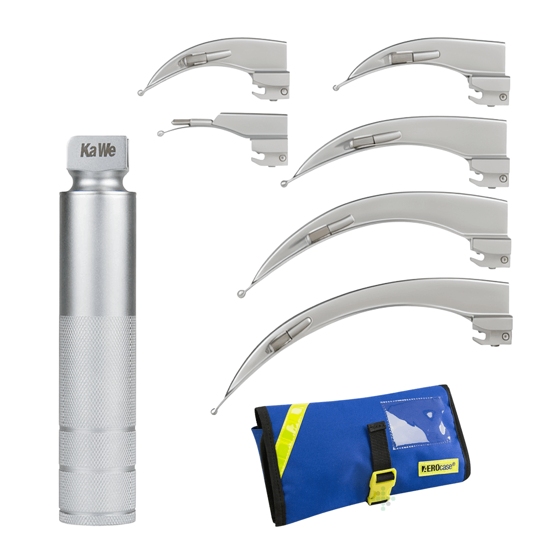 SET-LARYNGOSKOP-3 Sada laryngoskopů KaWe-handle, 6 čepelí MACINTOSH - Obrázek 1