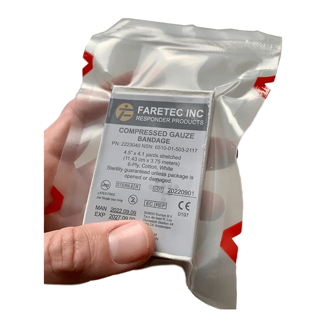 Compressed gauze bandage - kompresná skladaná gáza
