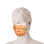 Chirurgická maska s gumičkami 50 ks, oranžová