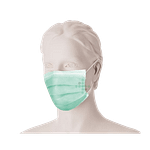 Chirurgická maska s gumičkami 50 ks, zelená