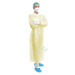 Návštevnícky plášť PP, žltý - 10 ks