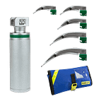 Laryngoskop sada - rukoväť, 5 čepelí MACINTOSH