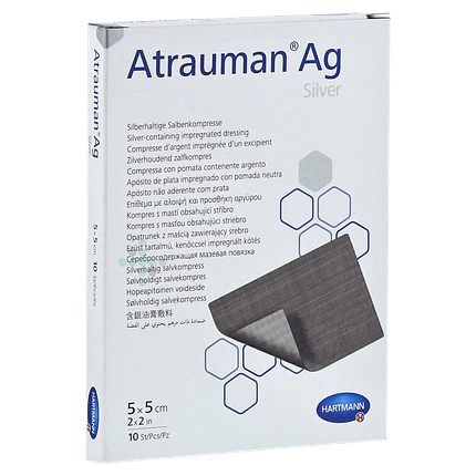 Atrauman AG 5x5 cm, 10 ks - mastný tyl na rány