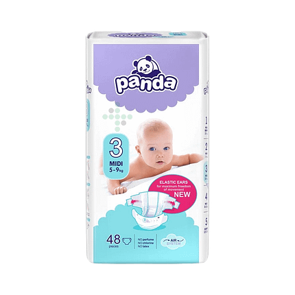 BELLA PANDA MIDI 3 dětské pleny 5-9 kg, 48 ks