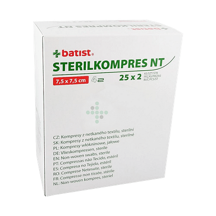 Komprese z netkané textilie 7,5 x 7,5 cm - 2 ks