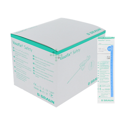 VASOFIX SAFETY kanyla s portom G22, modrá - 50 ks