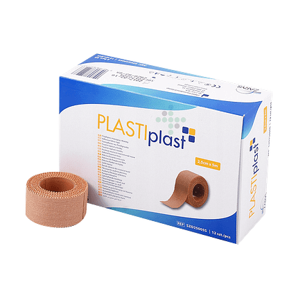PLASTIplast náplasť textilná 2,5 cm x 5 m - 12 ks