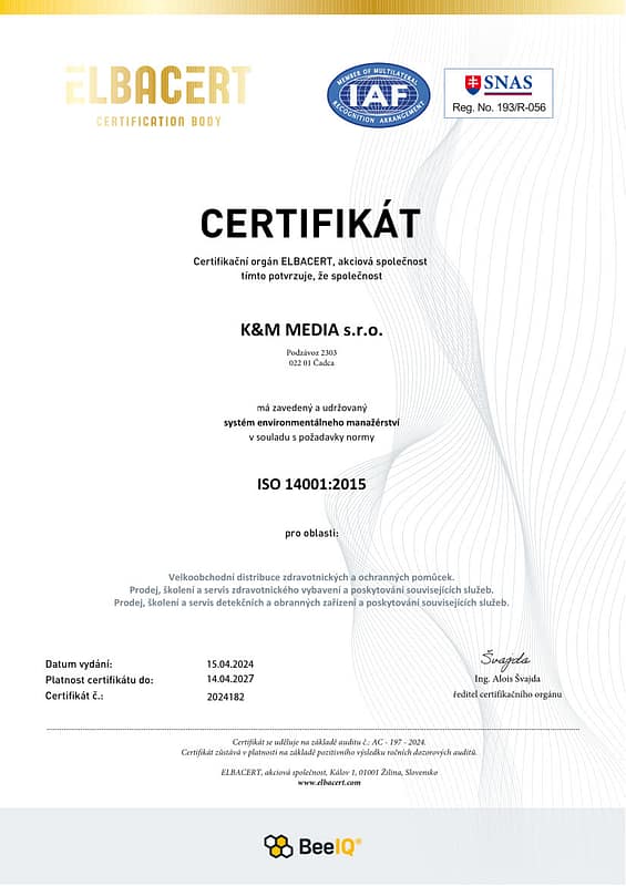 KM MEDIA s.r.o. 14001 2024 CZ