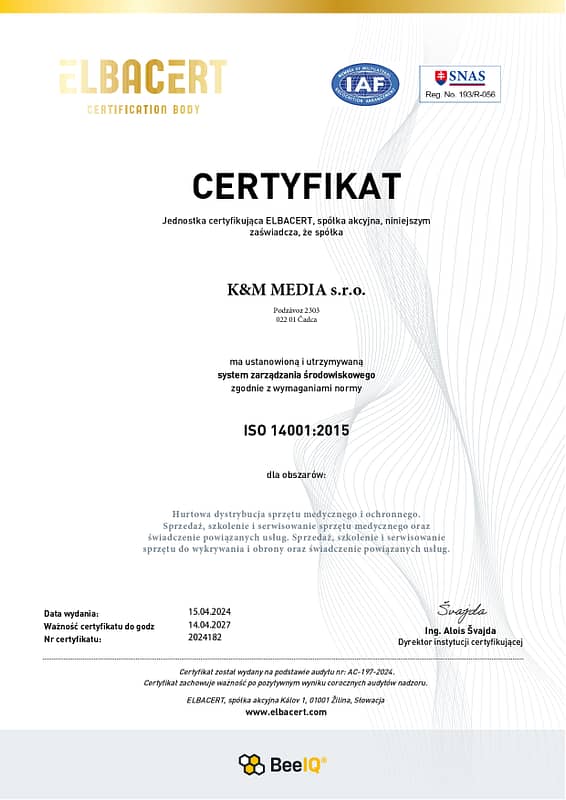 KM MEDIA s.r.o. 14001 2024 PL page 0001