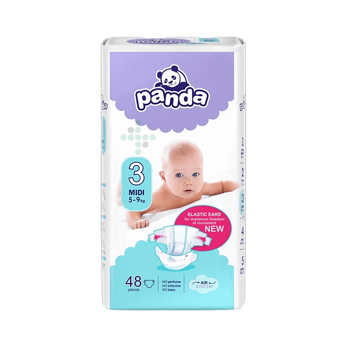 BELLA PANDA MIDI 3 Detské plienky 5-9 kg, 48 ks - Obrázok 1