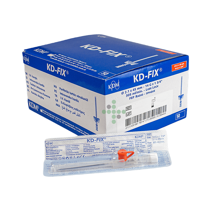 Kaniula dożylna z portem 14G, pomarańczowa, 50 szt. - Obraz 2