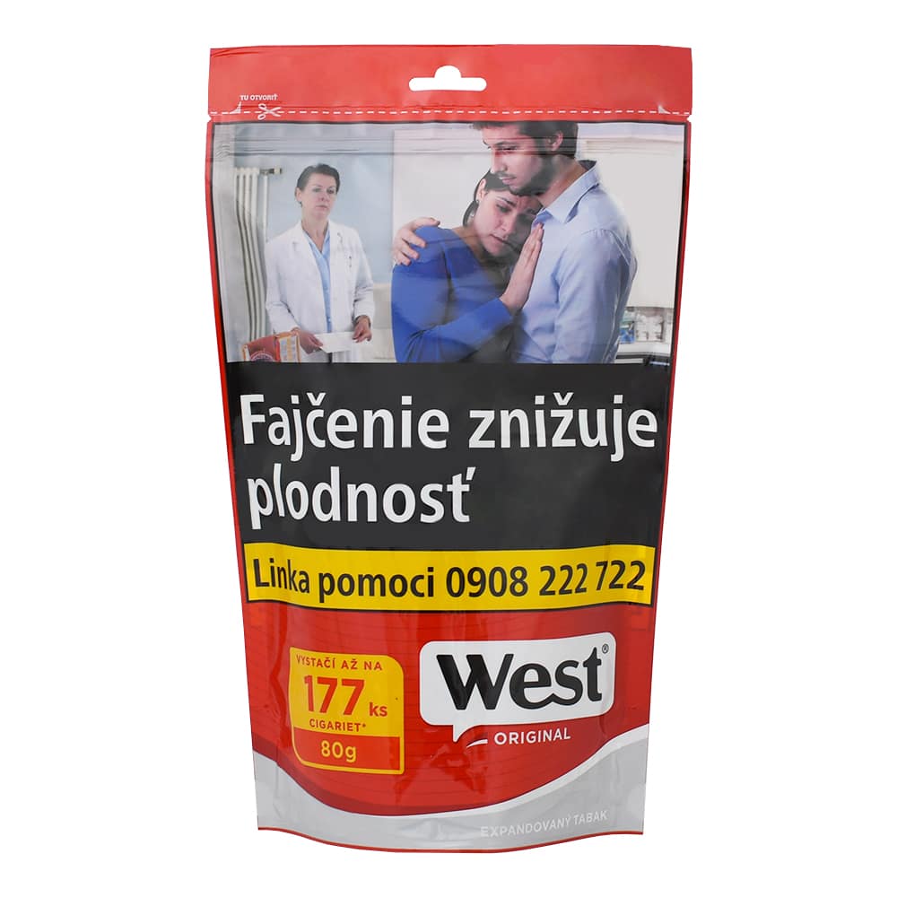 WEST RED - CIGARETOVÝ TABAK WEST RED 80G 1 WEST RED - CIGARETOVÝ TABAK WEST RED 80G