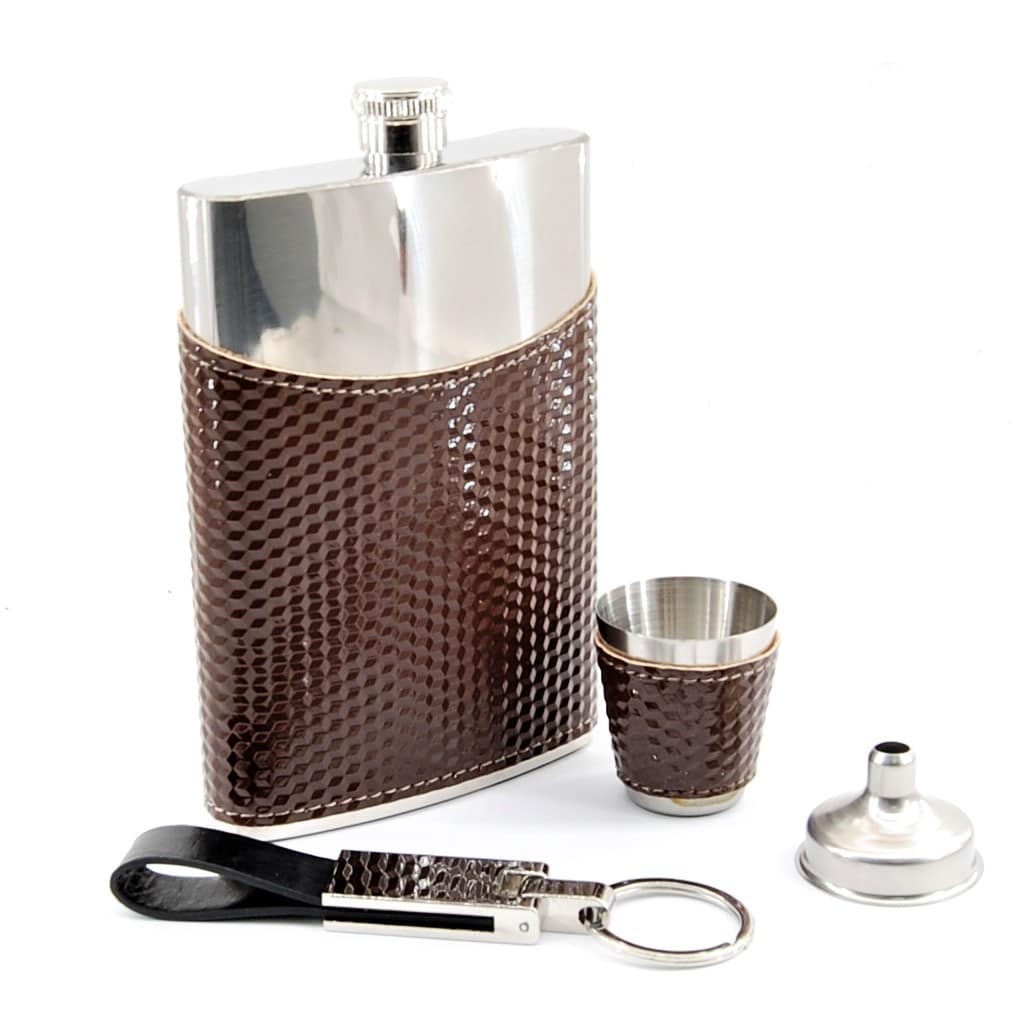 Ploskačka, štamperlíky. lievik, kľúčenka - Darčeková sada- HT-2887-15