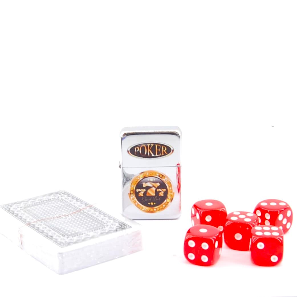 GENTELO Zapaľovač, karty, kocky. Darčekový set- 3-4137 Poker