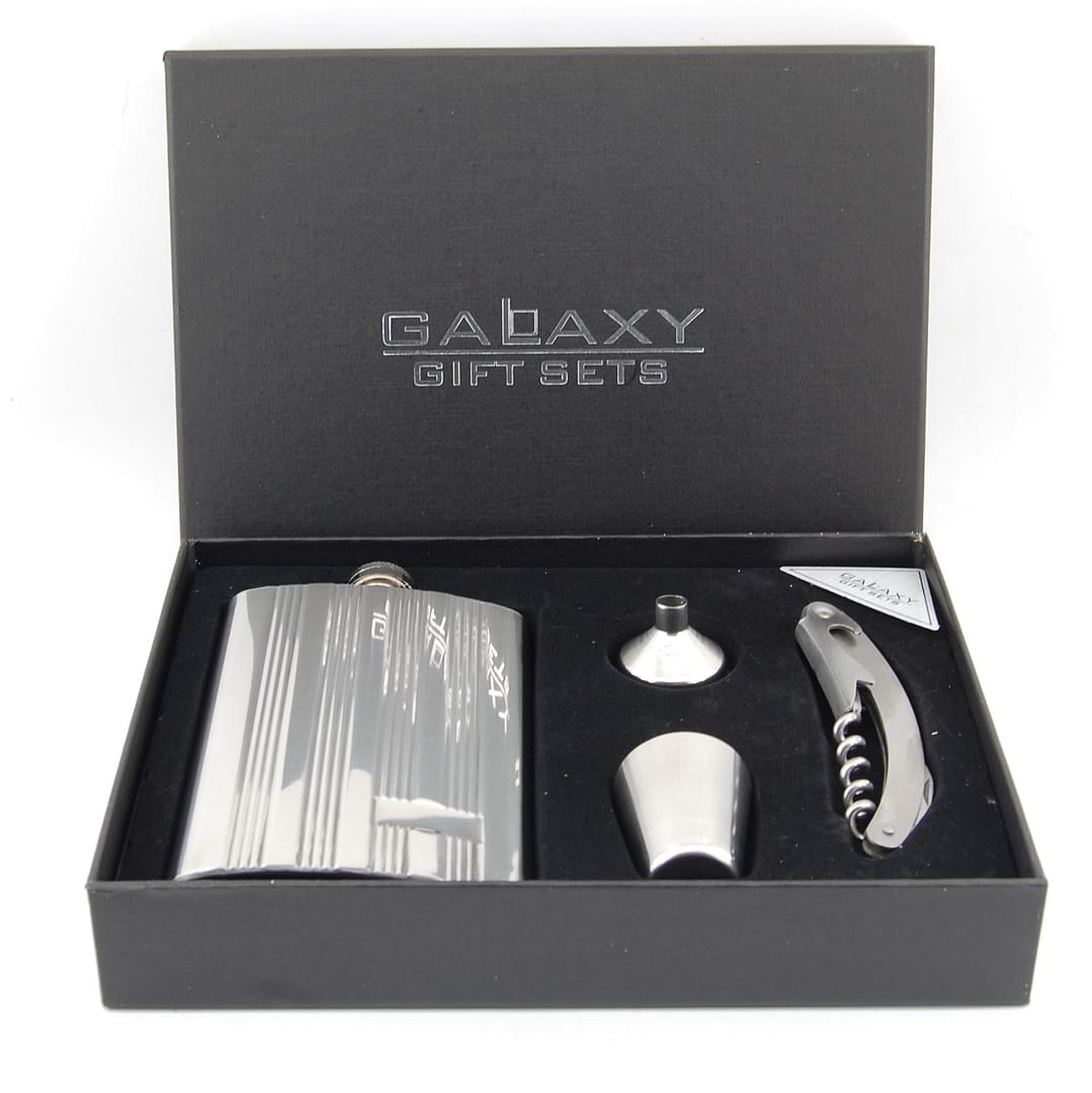 Ploskačka, pohárik, otvárak, lievik - Darčeková sada GALAXY - GAL-DJH1601