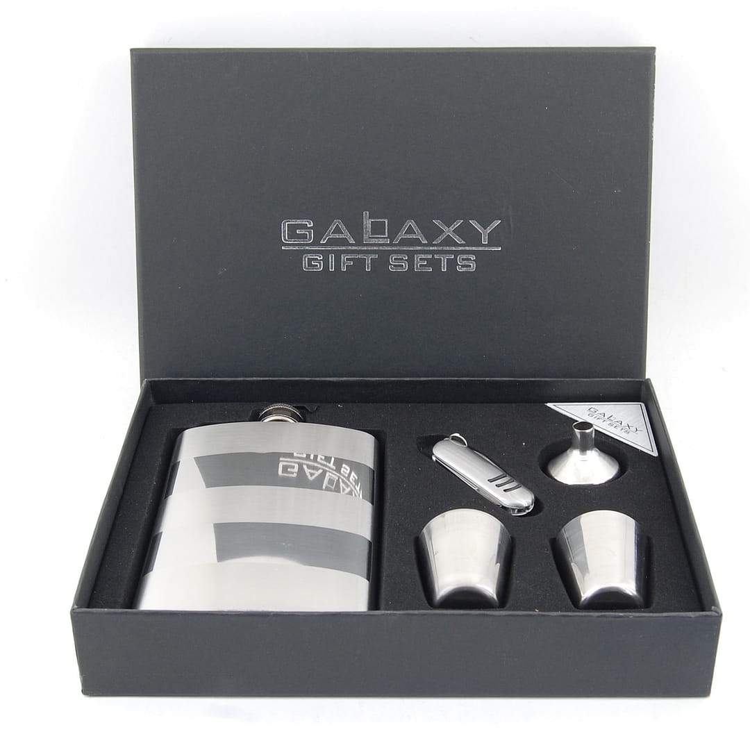 Ploskačka, štamperlíky, nožík, lievik - Darčeková sada GALAXY - DJH0825