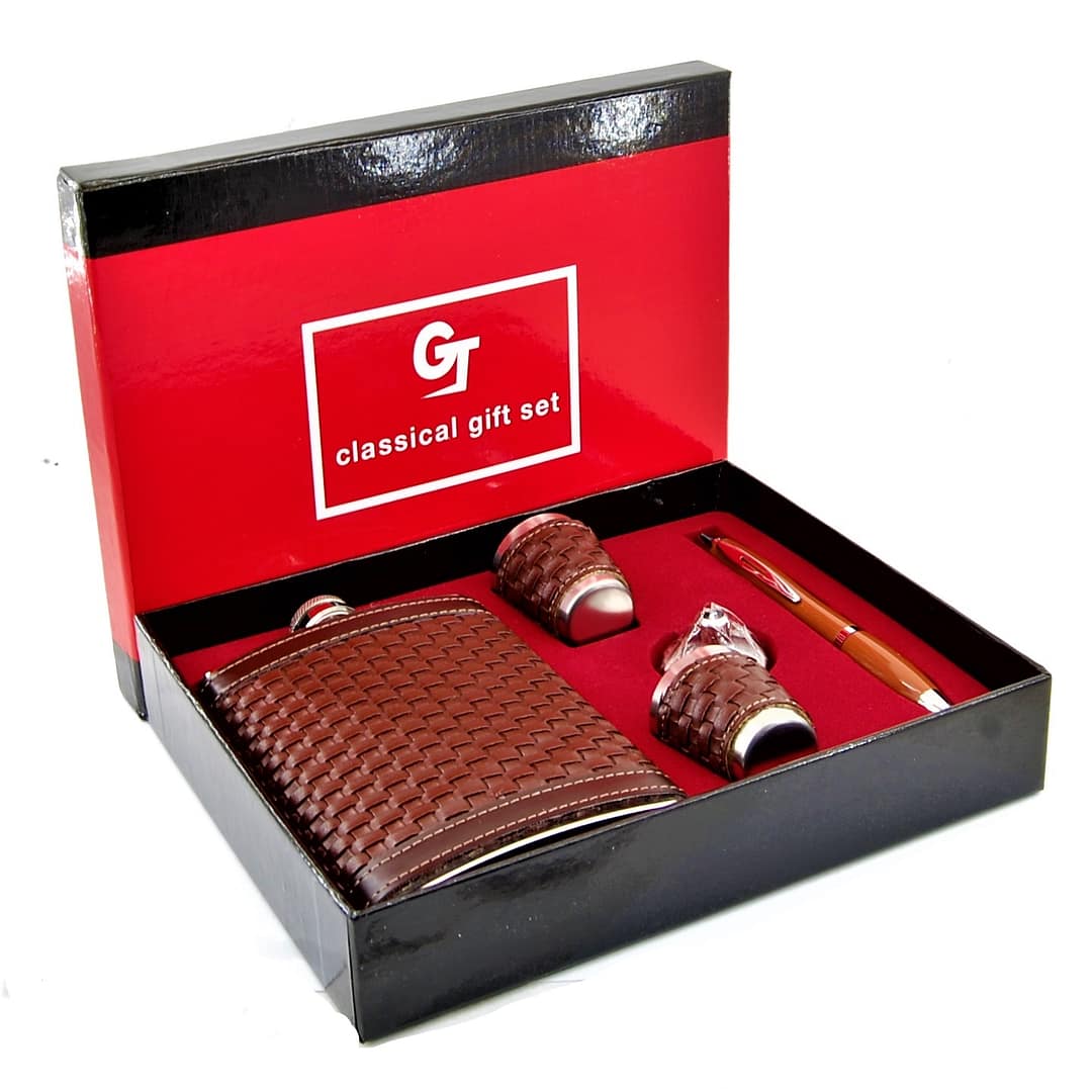 Ploskačka, štamperlíky. lievik, pero- Darčeková sada- HT-1125