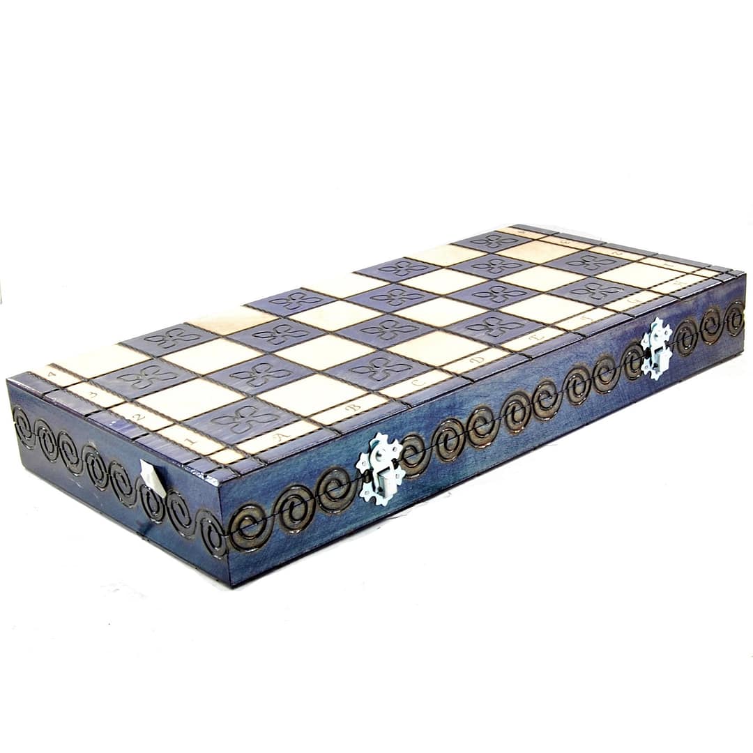 Drevený šach- Modrý 40x40x3 cm 1 Drevený šach- Modrý 40x40x3 cm