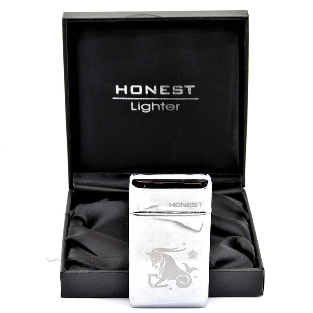 HONEST Zapaľovač 112 - Špirálový/ Strieborný- Kozorožec