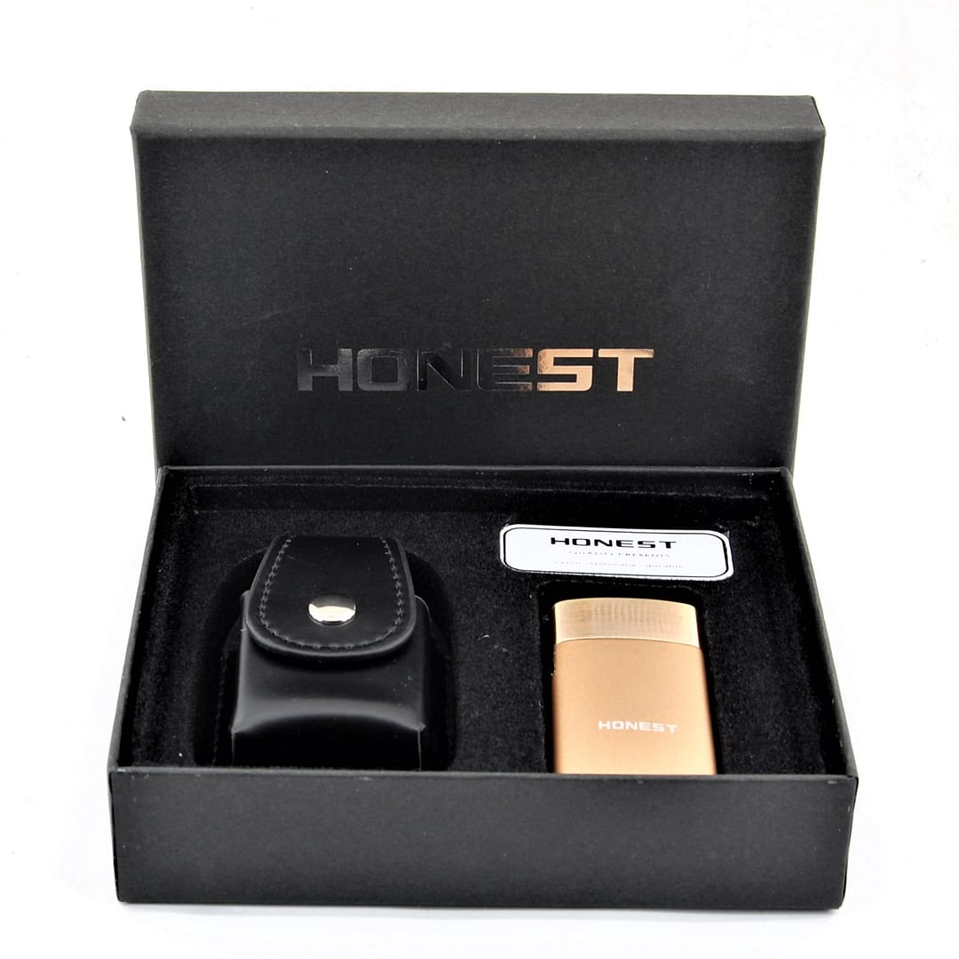 HONEST Zapaľovač+ puzdro PT084-3D- Špirálový/ Zlatý