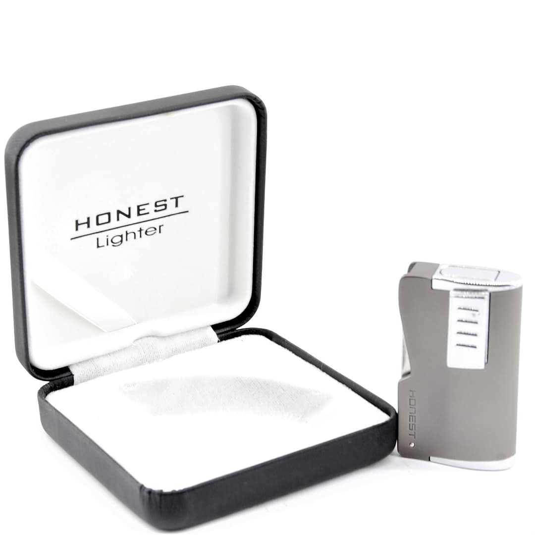 HONEST Zapaľovač BCZ282-1-01- Tryskový/ Strieborný 3 HONEST Zapaľovač BCZ282-1-01- Tryskový/ Strieborný