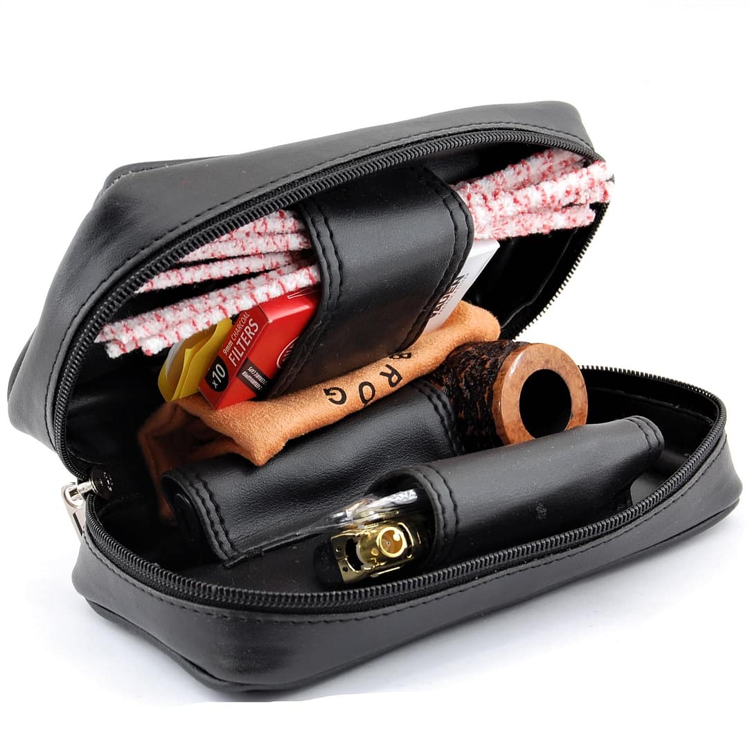 Mr. Brog  Fajkový set- Drevená fajka, zapaľovač,  puzdro, čistiace tyčinky, dusitko, filtre, sporič, stojan- 2-69-1
