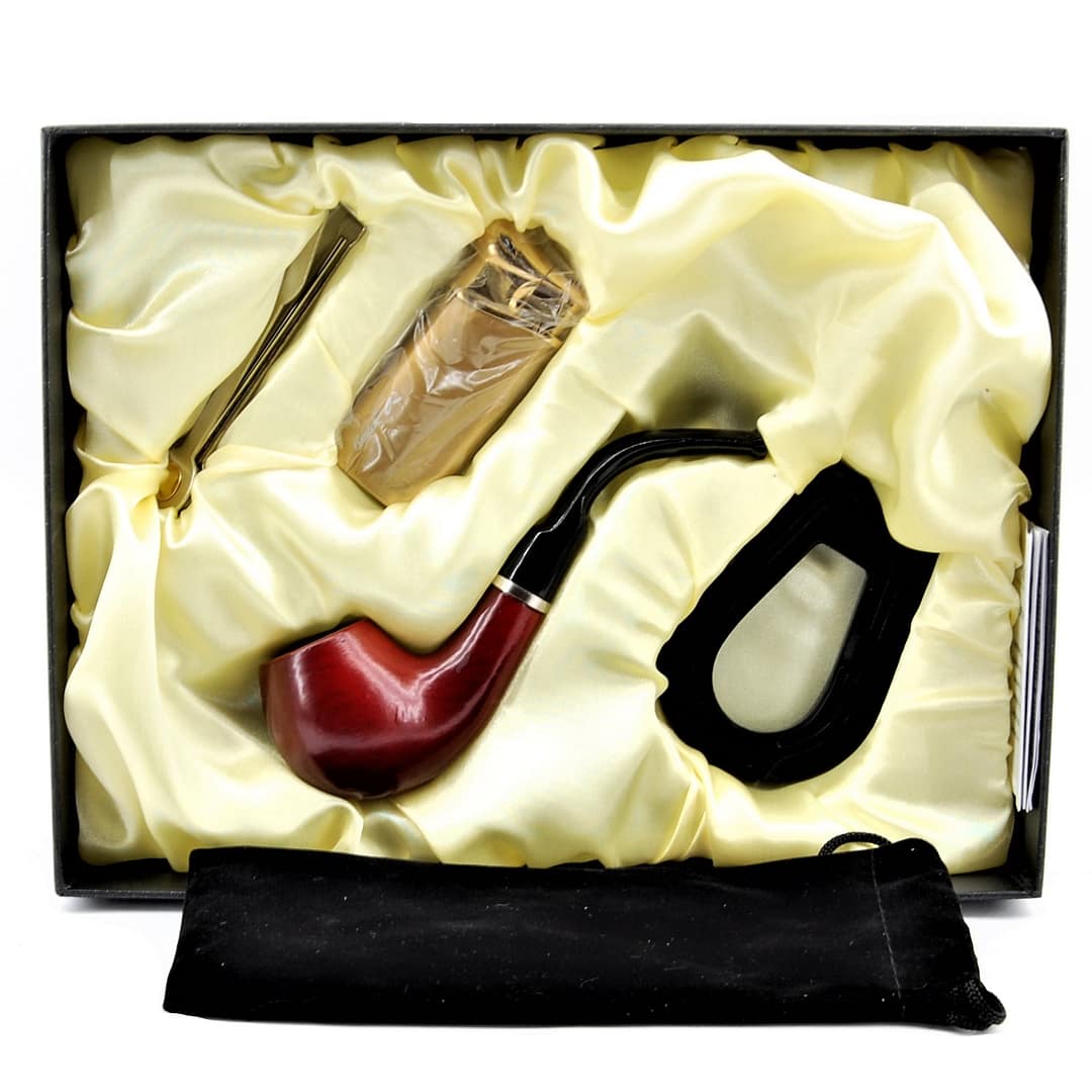 GENTELO Fajkový set- Drevená fajka, fajkový zapaľovač, fajkový príbor- 7-0255