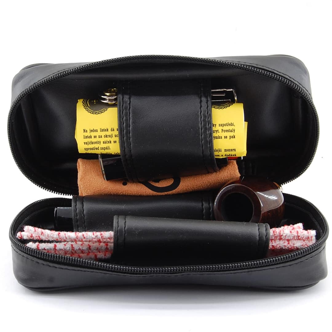 Mr. Brog  Fajkový set- Drevená fajka, zapaľovač, puzdro, čistiace tyčinky, dusitko, filtre, sporič, stojan- 2-85-5