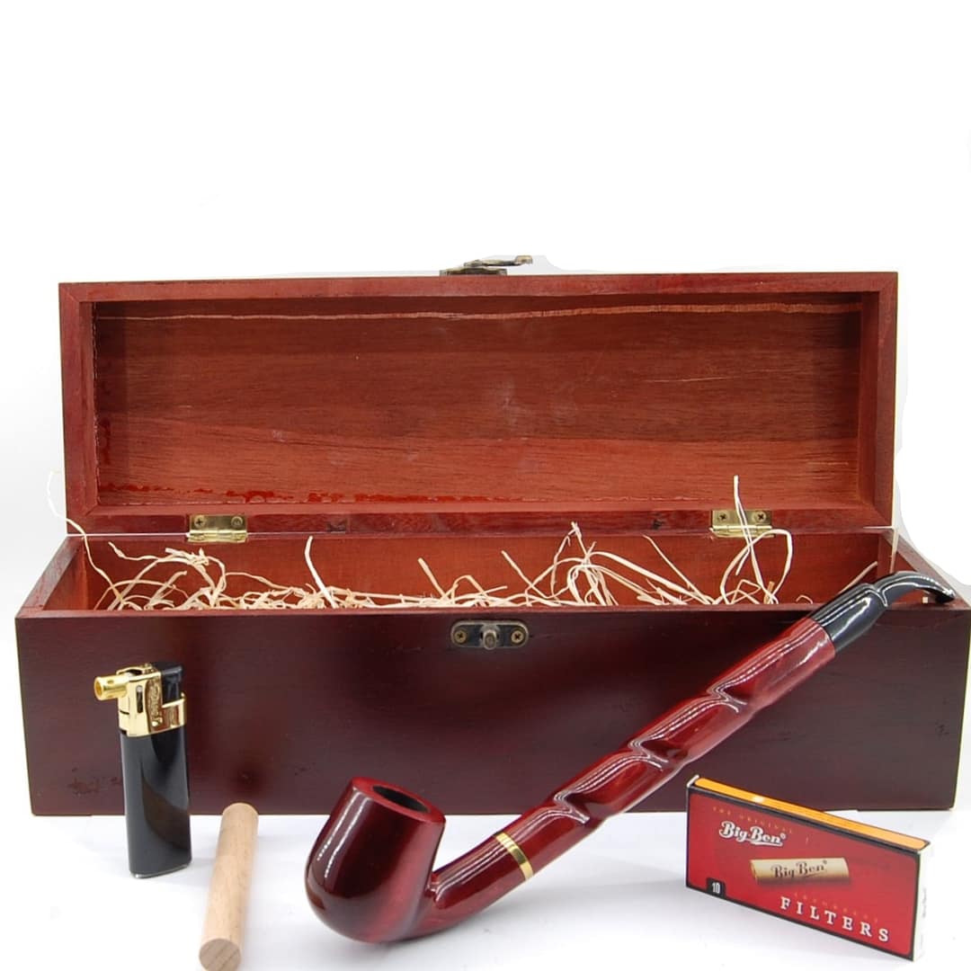 Mr. Brog Fajkový set- Drevená fajka, zapaľovač, čistiace tyčinky, fajkové náradie, filtre -16-7