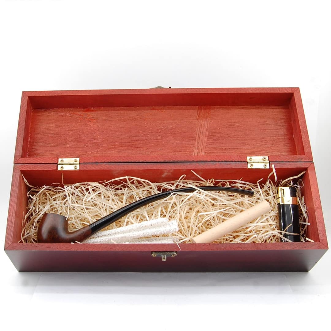 BPK Fajkový set- Drevená fajka, zapaľovač, fajkový príbor, čistiace tyčinky- 73-41-2