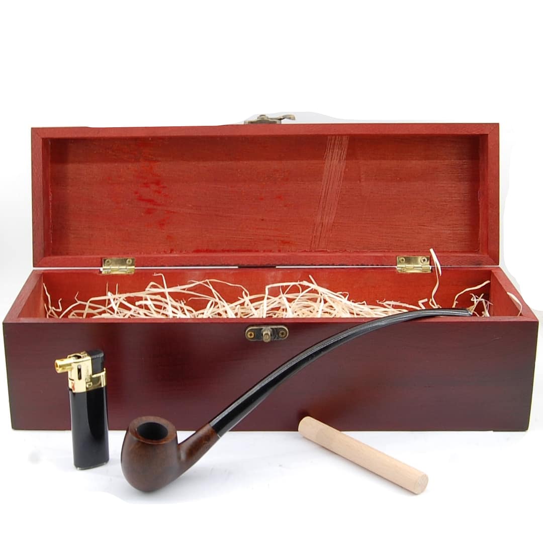 BPK Fajkový set- Drevená fajka, zapaľovač, fajkový príbor, čistiace tyčinky- 73-41-2