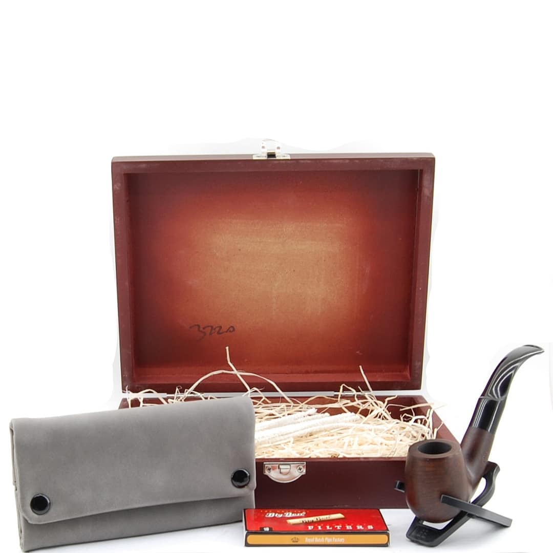 BPK Fajkový set- Drevená fajka, puzdro na tabak,  čistiace tyčinky, dusitko, filtre, stojan- 73-65-5