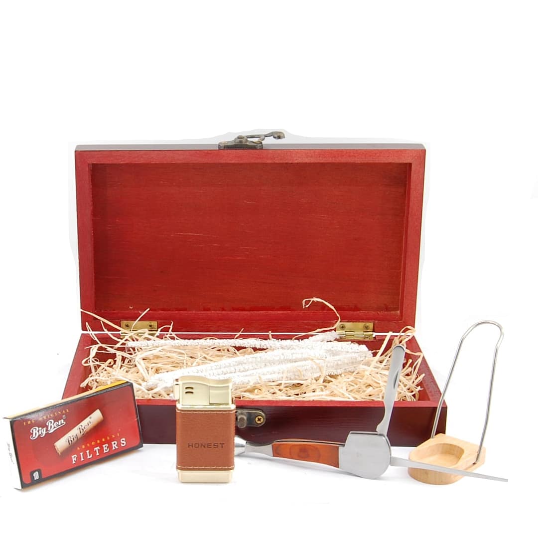 Fajkový set- Fajkový zapaľovač, stojan, filtre, fajkový príbor, čistiace tyčinky- 1