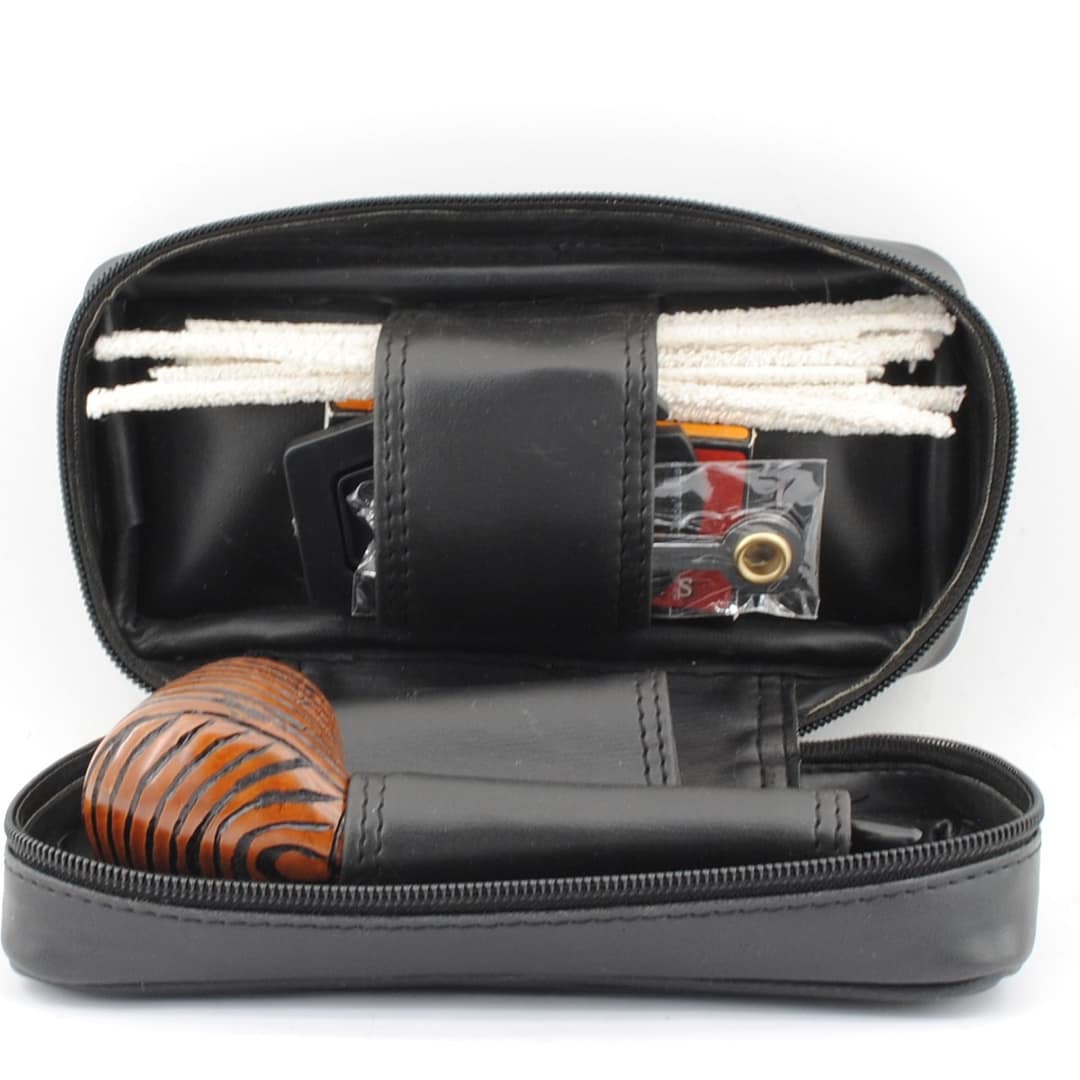 ANGELO  Fajkový set- Drevená fajka, puzdro, čistiace tyčinky, dusitko, filtre, stojan-300110