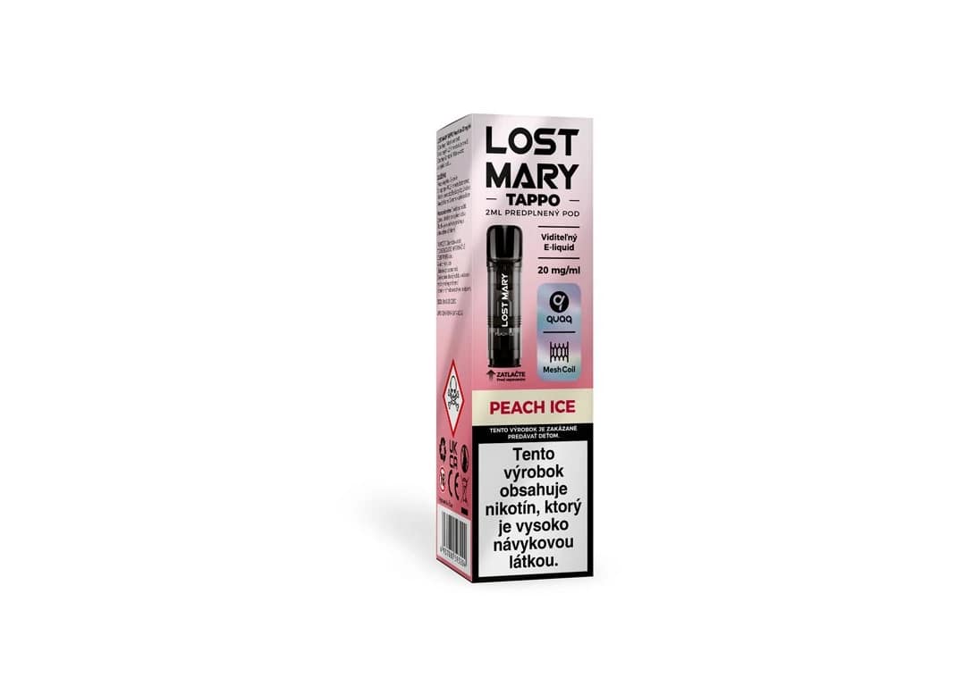 LOST MARY TAPPO AIR PREDPLNENÝ POD 2 ML PEACH ICE 20mg/ml 1 LOST MARY TAPPO AIR PREDPLNENÝ POD 2 ML PEACH ICE 20mg/ml