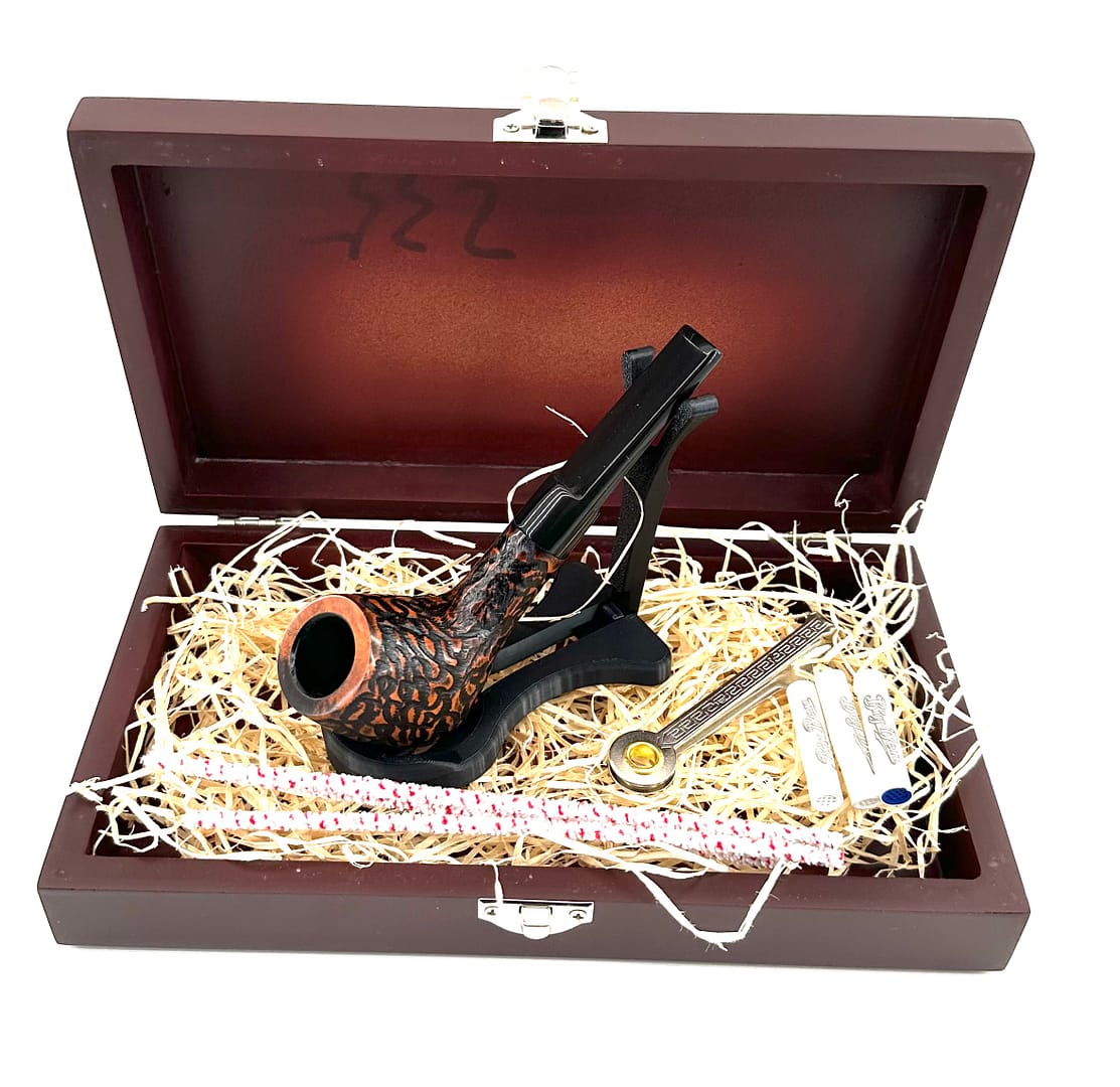ANGELO Fajkový set- Drevená fajka, čistiace tyčinky, filtre, stojan, fajkový príbor. A-1b