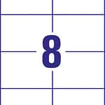Samolepiace etikety 105 x 74mm (8výrezov) A4 (100ks)