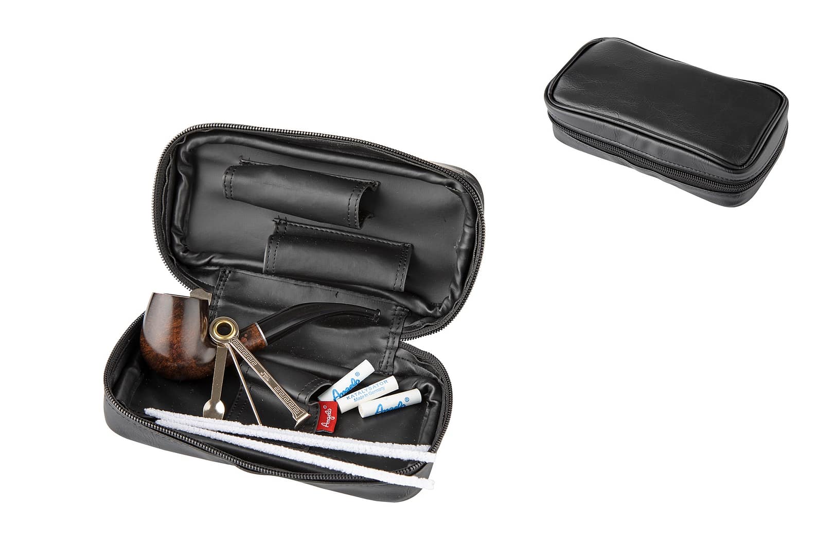 ANGELO Fajkový set- Drevená fajka, puzdro, čistiace tyčinky, dusitko, filtre, - 830420