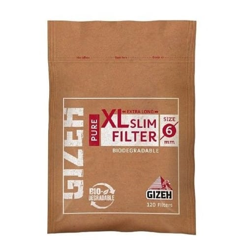 GIZEH Cigaretové filtre PURE XL Slim 6mm  BIO 120ks