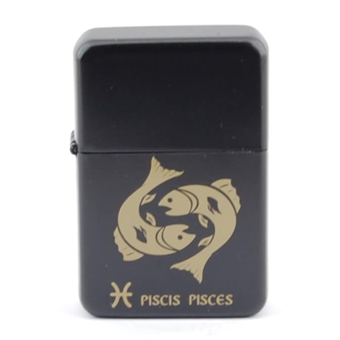 GENTELO  Benzínový Zapaľovač 3-1038- Čierny/ Ryby