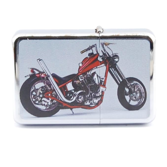 GENTELO  Benzínový Zapaľovač 3-1033A- Harley/ Červený