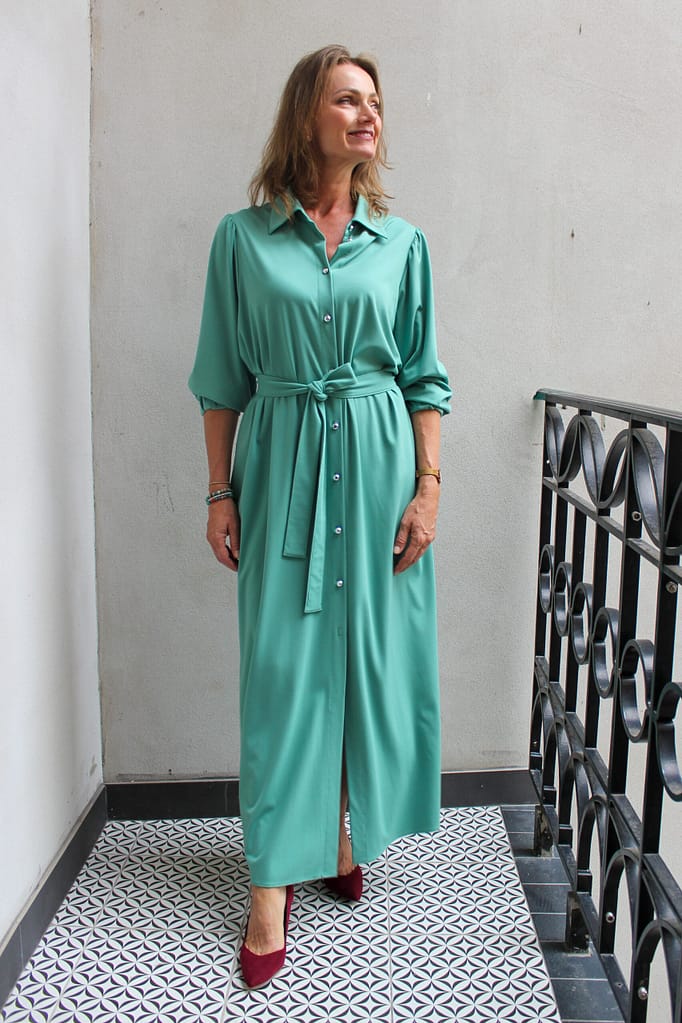 košeľové šaty Karina S mentolové