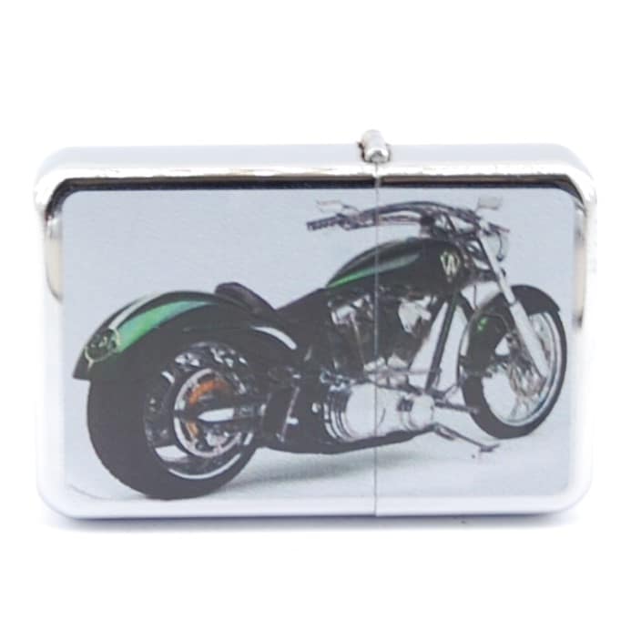 GENTELO Benzínový Zapaľovač 3-1033B- Harley / Zelený 2 GENTELO Benzínový Zapaľovač 3-1033B- Harley / Zelený